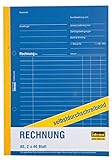 Idena 314256 - Carbonless invoice booklet, 1st white sheet, 2nd yellow sheet, perforated, wood-free na papel, DIN A5, 2 x 40 sheets