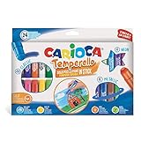 Carioca Barra Temperello Sólidas Niños, Témperas Super Lavables, Colores Surtidos, 24 Uds, Multicolor, Unidad (Paquete de 1) (43290_FBM)