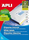 APLI Labels 48.5 x 25.4mm - Etiqueta autoadhesiva (Color blanco, 4,85 cm, 2,54 cm, 310 x 220 x 20 mm)
