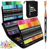 Маркери KAZATE Lettering Markers 136 Colours Double Ended Brush Tip, for Children and Adult, Kit for Drawing Mandalas Graffiti Calligraphy