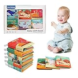 Ballery Libros Blandos para Bebé, No tóxicos Educación Temprana Libro de Tela Desarrollo de Inteligencia Libro de Cognición Aprendizaje y Educación para Bebé Recién Nacido Niños- 6 Piezas