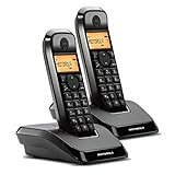 Motorola S1202 DECT Identificador de Llamadas Negro - Teléfono (Teléfono DECT, Terminal inalámbrico, Altavoz, 50 entradas, Identificador de Llamadas, Negro)