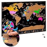 ATLAS & GREEN Scratch World Map | World Map to Scratch | Map to Mark Trips | Scratch Map Scratch Map with Accessory Kit and Tube