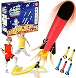 REFUN Juguete para niños a partir de 3 – 12 años, juego de cohetes Air Rocket para niños a partir de 3 4 5 6 7 8 9 años, juguete para niños de 3 – 8 años para exteriores, juguete de jardín