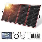 Dokio - Equipo de panel solar de 300 W, mono, portátil, plegable, incluye controlador de carga solar y cable PV para batería de 12 V