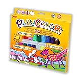 Playcolor 2041 - Estuche de 24 colores de témperas sólidas, color