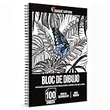 Pake 2 x Pwofesyonèl Sketch Pad, A4 (22,9 x 30,5cm), Spiral Bound - 200 x Blan Fèy (100gr) - Hardcover Sketchbooks - Blank Page Block for Dessin, Doodling