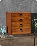 Baffect Caja de Almacenamiento con cajones de Madera Vintage de 1 Piso, de joyería con Organizador Mesa, 1 Piso (4 Pisos)