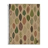 Miquelrius - Quadern Llibreta Notebook 100% Reciclat, A4, 120 Fulles Llises, Paper 80 g, 4 Trepants, Coberta de Cartró Reciclat, Disseny Eco Fulles