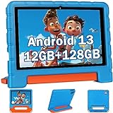 ZIOVO 2023 Tablet 10 Pulgadas Android 13 Tablet Niños,12(6+6)GB RAM+128GB ROM+TF 1TB, Google GMS, Control Parental, 5G+2.4G WiFi, 8 Core, 2.0 GHz, 6000mAh, 5+8MP, BT 5.0, Kids Space con EVA Caso-Azul