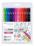 Tombow Twintone Brights Marker Set ea 12