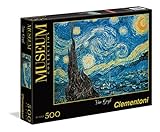 Clementoni- Noche Estrellada Van Gogh Los Pingüinos De Madagascar Puzzle 500, Piezas, Multicolor (30314.4)