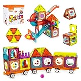 Beeyouk Magnetic Building Blocks, 104 елементи, 3D-гра-конструктор з трубами, дитячі магнітні іграшки для хлопчиків, дівчаток 3+ років, магнітні конструкції для дітей 3 4 5 6 7