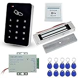 LIBO Door Access Control System Kit sareng 180kg/350lbs Electric Magnetic Lock, DC12V Power Supply, Release Button, 10pcs Key Chains