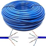 Mr. Tronic 50m Cable de Instalación Red Ethernet Bobina | CAT6, AWG24, CCA, UTP (50 Metros, Azul)