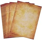 100 Hojas de Papel Antiguo Carta Pergamino Vintage DIN A4 (B)