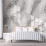 Papel tapiz mural de plumas pintado a mano simple moderno 3D sala de estar dormitorio arte papel de pared estilo nórdico decoración del hogar Papel de pared