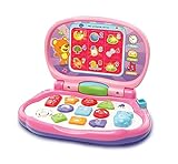 VTech-Mis primeras Teclas Ordenador infantil con tres modos de juegos que enseña animales, colores, formas y notas musicales, rosa (3480-191257)