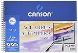 Canson Acuarela Basik , Álbum Espiral, A4+ (23x32,5 cm) 10 Hojas, 370g