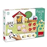 Goula - Puzzle 1-5 - Puzzle de cartón y madera a partir de 2 años