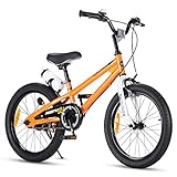 RoyalBaby Bicicletas Infantiles niña niño Freestyle BMX Ruedas auxiliares Bicicleta para niños 14 Pulgadas Naranja
