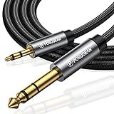 POSUGEAR 6.35mm Cable ho 3.5mm Cable, Nylon Braided 3.5mm ho 6.3mm Male to Male HiFi Stereo Audio Cable bakeng sa MP3 Players, PC, Amplifiers, Mixing Consoles, Computers- 1M