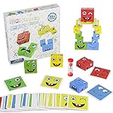 Juguetes Montessori Cubos de Cambio de Cara Bloques Construccion Niños Juguetes de Madera Puzzle Cubos Apilables Regalos Juegos Educativos niños 3 4 5 6 Años
