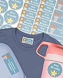 melu kids Set de etiquetas para ropa personalizadas guardería (50 piezas) - etiquetas personalizadas, etiquetas ropa niños y objetos, impermeable y en diferentes tamaños - Azul