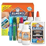 Elmer's Kit Iniciación Slime con pegamento transparente, barras con purpurina y solución activadora líquido mágico , 8 unidades