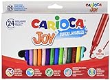 Carioca Joy - Rotuladores superlavables de punta fina, pack de 24 piezas, puntas surtidas