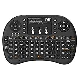 (Actualizado, Retroiluminado) Rii i8+ Mini teclado inalámbrico 2.4Ghz con touchpad integrado, retroiluminación Led y batería recargable de Litio-IO