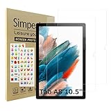 Simpeak 2-Packs Protector Pantalla Compatible para Samsung Galaxy Tab A8 2021(10.5''), Cristal Templado Complet Bubble Free/HD/Anti-Huella+2 Pegatinas Gratis