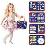 GOOJOOY Busy Board Montessori Toys Kids 1 2 Year, 20 in 1 Portable Activity Board Toys 1 2 3+ Years Children, Learn Early Basic Education Skills Toys