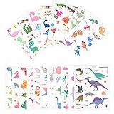 EKKONG Dibujos Dinosaurio Tatuajes temporales Kit, Impermeables Falso Tatuajes Pegatinas para niños niñas, Fiestas Infantiles Cumpleaños de Niños Regalos, más de 300 Diseños (20 Hojas) (Dinosaurio)