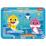 Trefl Baby avec cadre, pour enfants à partir de 2 ans, Puzzle, Color Happy Sharks, Requin