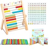 Yuille Abacus ສໍາລັບເດັກນ້ອຍ, Abacus ໄມ້ Toy, Montessori Math Abacus, ຂອງເດັກນ້ອຍ Abacus ໄມ້ຂອງຫຼິ້ນ, ເຄື່ອງຫຼິ້ນຄະນິດສາດໄມ້ການສຶກສາ