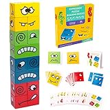 Lesena sestavljanka, Splaks Montessori Expression Puzzle Igrača za otroke, starejše od 3 let, Face Change Cube igra, izobraževalne igrače za usposabljanje razmišljanja