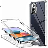 Ingen 360 Coque Compatible avec Xiaomi Redmi Note 10 Pro/10 Pro MAX Double Face 360 ​​Silicone Case, Transparent Ultrathin Silicone TPU Front and PC Back Case Double Protection Case