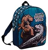 ກະເປົາເປ້ Jurassic World Backpack T-Rex Dinosaur Backpack for Kids Back to School Backpack Lunch Bag, Blue, One Size, Backpack
