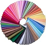 50 piezas de tela multicolor de retazos de algodón mixto cuadrados, para costura, manualidades, 50 colores (25 x 25 cm)