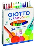 4170 00 - Paquete 24 rotuladores Giotto Turbo Color, Multicolor