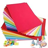 Cartulina de colores A4, 100 unidades, 230 g, 20 colores variados, papel de origami, manualidades y decoración, papel de dibujo y corte, papel de impresora de colores (297 x 210 mm)