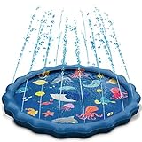 Splash Play Mat, Uiter Tapete de Aprendizaje para Salpicar con Rociadores para Actividades al Aire Libre, Juguetes Inflables de Agua para Bebés, Niños Pequeños y Niños (60” / 150 cm)