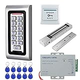 NN99 IP68 Waterproof RFID Exterior Access Control Keypad + 280KG/600lbs Electric Magnetic Lock + Power Supply 10 Keys Door Locks System