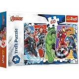 Trefl- Unbesiegbare Rächer, Avengers de 60 Piezas, para niños a Partir de 4 años Puzzle, Color, Marvel los Vengadores