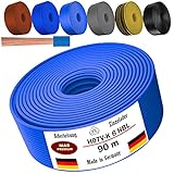 Cable de 5 a 100 m H07 V-K 1 x 6 mm², negro, marrón, azul oscuro, amarillo, gris o azul claro, cable individual flexible (azul claro, 90 m).