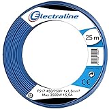 Electraline 13092 - однополюсний кабель FS17, перетин 1 х 1,5 мм², синій, 25 м