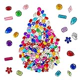 200 Pieces Sewing Crystal Mixed Acrylic Flat Back Resin Beads with Holes for Clothing Decoration Diamonds Colorful Decoration DIY