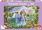 Schmidt Spiele- Prinsesse med enhjørning og slot 150 brikker børnepuslespil, flerfarvet (56307)
