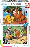 Educa - Disney Animals Rey Leon, el Libro de la Selva, Simba, Baloo 2 Puzzles x 20 Piezas, Multicolor (18103)